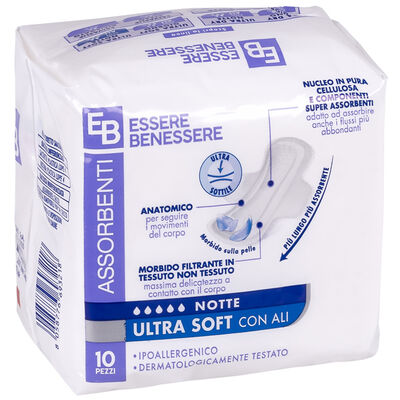 Essere Benessere Ultra Soft con Ali Notte 10 Assorbenti