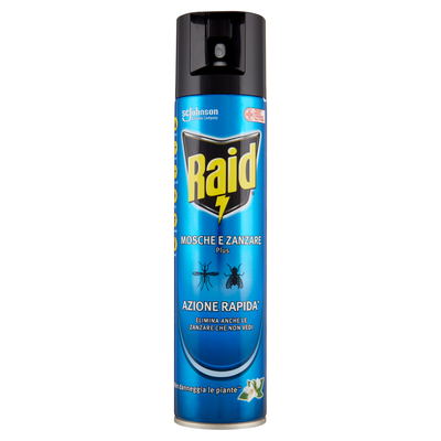 Raid Mosche e Zanzare Spray Insetticida, Antizanzare e Antimosche 400 ml