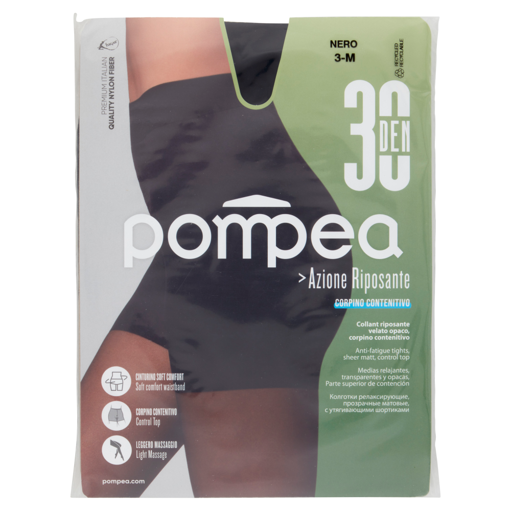 Pompea Azione Riposante Collant 30 Den 3-M Nero, , large