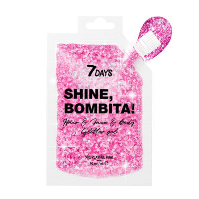 7 Days Shine Bombita Gel Glitter Viso Capelli e Corpo 901 Playful Pink