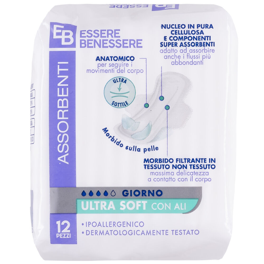 Essere Benessere Ultra Soft con Ali 12 Assorbenti, , large