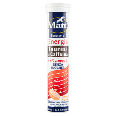 Matt Benessere Energia Taurina & Caffeina +Vit Gruppo B 20 Compresse Effervescenti