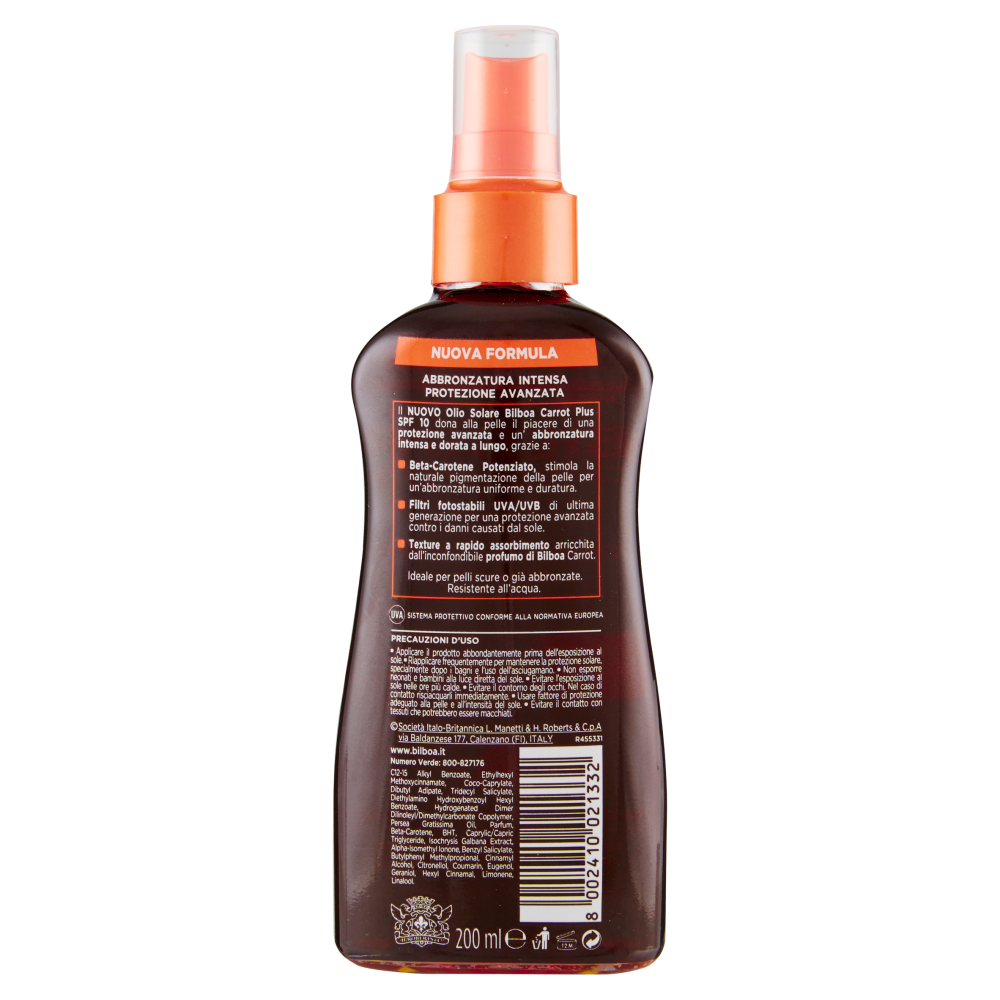 Bilboa Carrot Plus Olio Solare Spray Spf 10  200 ml, , large