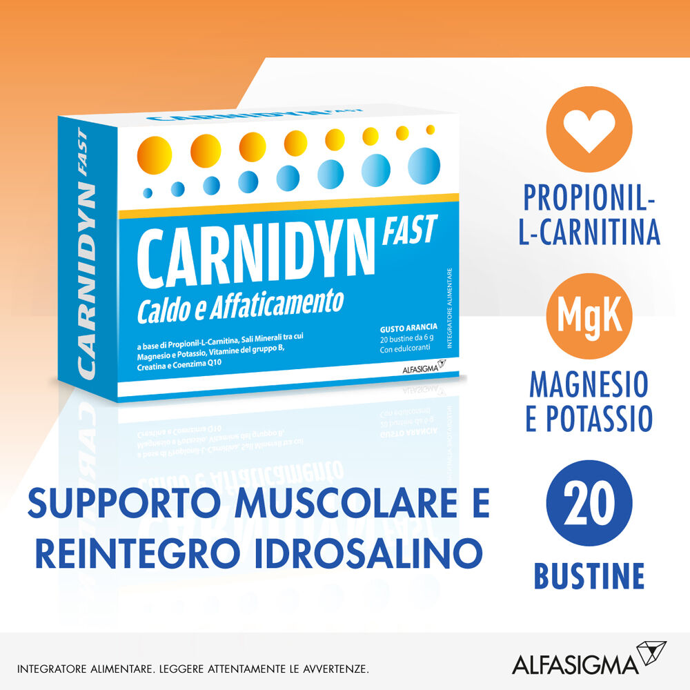 Carnidyn Fast Caldo e Affaticamento 20 Bustine, , large