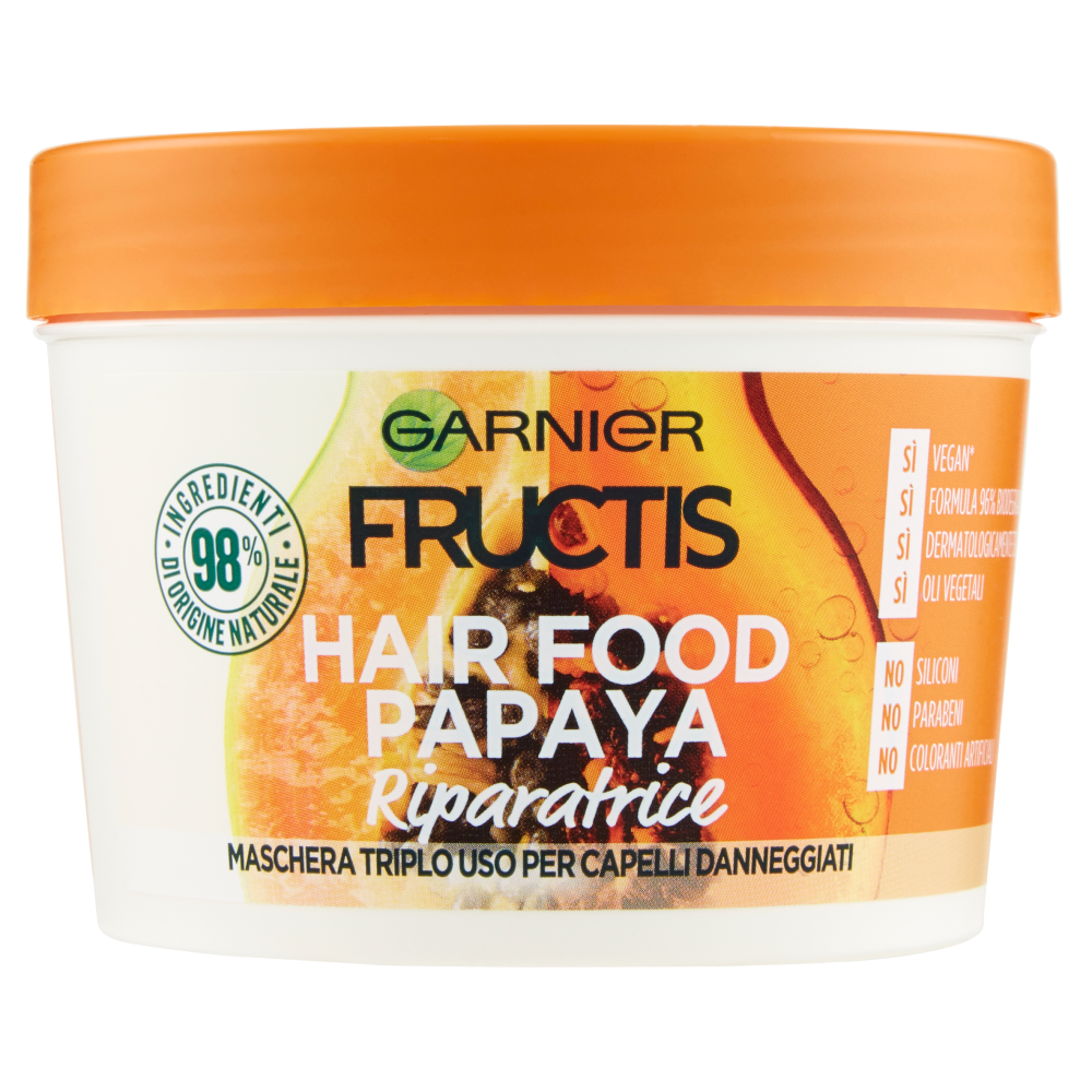 Fructis Hair Food Papaya Maschera Riparatrice 390 ml, , large