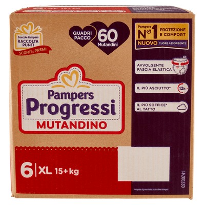 Pampers Progressi Mutandino XL Quadripacco 60 Pannolini 