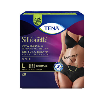 Tena Silhouette Normal Noir Vita Bassa L 9 - mutandine assorbenti femminili