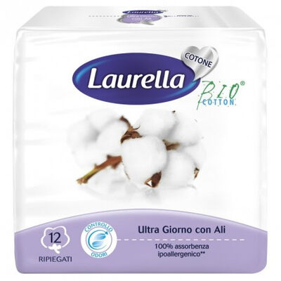 Laurella Assorbenti Cotone Ultra Giorno Con Ali 12 Pezzi