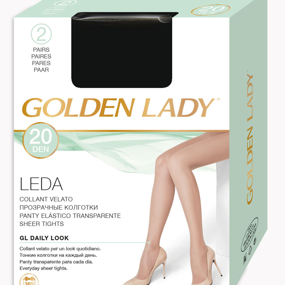 Golden Lady Collant Nero Taglia 4 2 Pezzi, , large