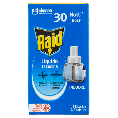 Raid Liquido Elettrico Ricarica Inodore 30 Notti